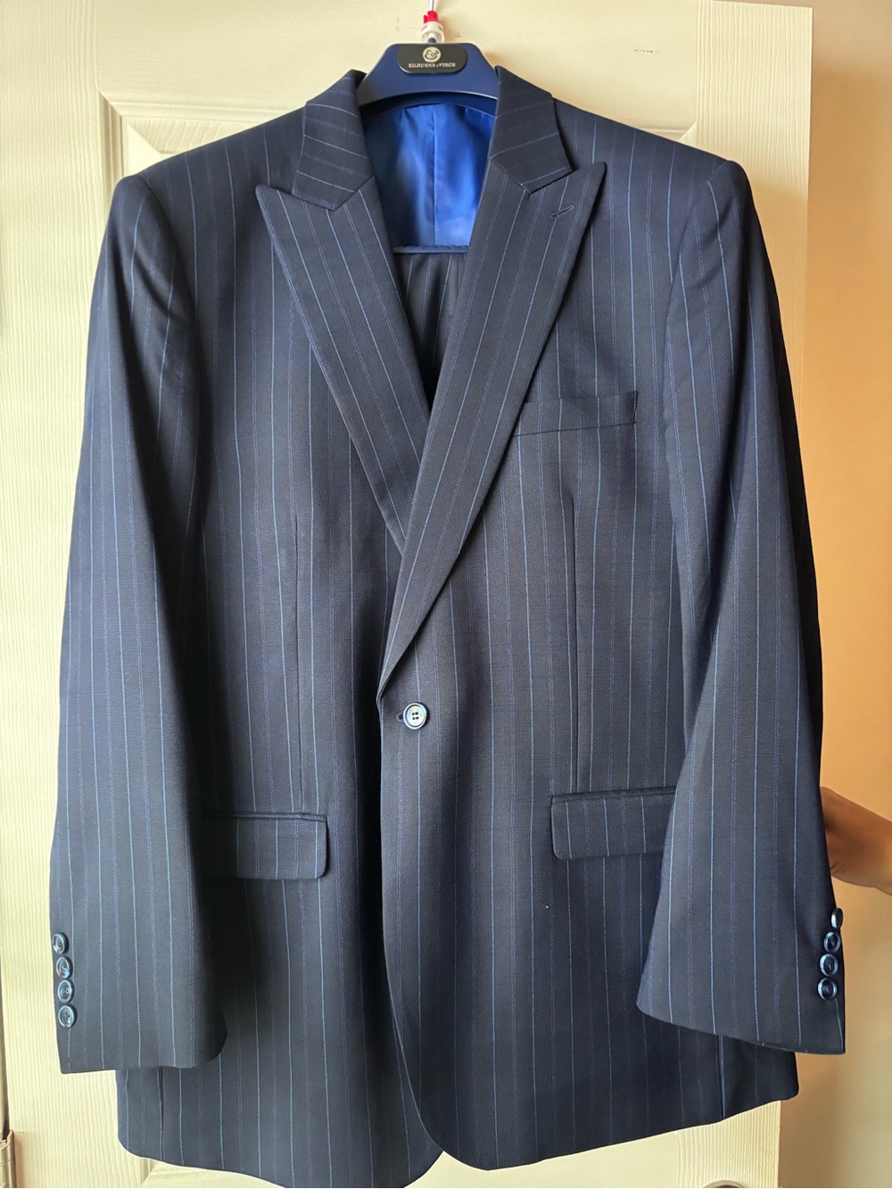 Men's Navy Pinstripe Suit